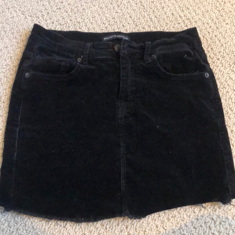 Brandy Melville black corduroy mini skirt